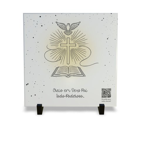 Azulejo Decorativo Religiosa com Qr Code Orações Credo
