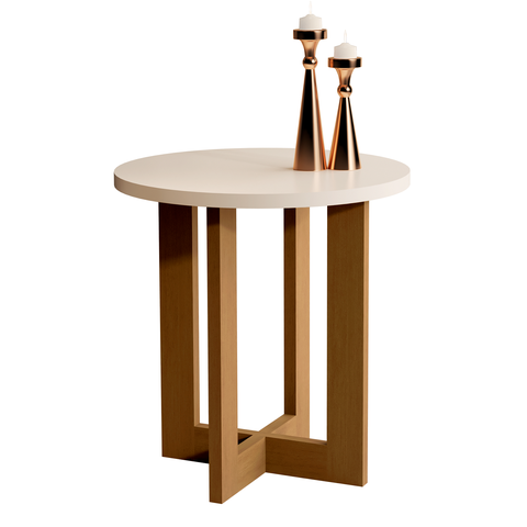 Mesa Lateral Jb 8002 Apoio Redonda Mesinha de Canto Decorativa Porta Objetos Quadros Várias Cores