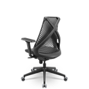 Ver imagem 3 de Cadeira Plaxmetal Bix X+ Base Italia Mecanismo Slider Tela Preta Assento Vinil Preto