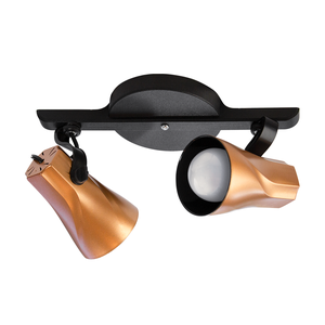 Luminária de Teto Spot Trilho Direcionável Octa 2 Lâmpadas Praia Litoral E27 Bivolt:Cobre/110V/220V