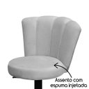 Ver imagem 2 de Cadeira Mocho Pétala Estética com Encosto Girátorio Veludo:veludo Cinza Claro
