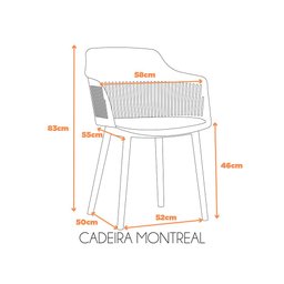 Cadeira Montreal - Marrom Capuccino fratini - 5