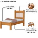 Ver imagem 4 de Guarda Roupa Solteiro 3 Portas Dobráveis 2 Gavetas e Cama Bela MDF Nature Off Milani Movelaria