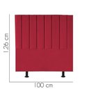 Ver imagem 2 de Cabeceira Estofada Carla 100cm Solteiro para Cama Colchão Box Quarto Suede Vermelho - Aurora Line