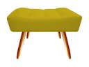 Ver imagem 5 de Kit Namoradeira + 1 Poltrona Decorativa Isis + 1 Puff Retangular Couro Amarelo Pés Madeira Ms Decor