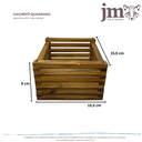 Ver imagem 2 de Cachepô Madeira Orquídea Flores Quadrado P 15,5 X 15,5 X 9