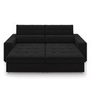 Ver imagem 6 de Sofá Decorativo Hugo 2 Lugares 208cm Reclinável e Retrátil Veludo Preto G45 - Gran Belo