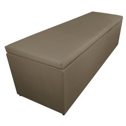 Calçadeira Recamier Baú Casal Queen 160cm Eva Suede Capuccino - DS Estofados - 3