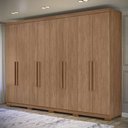Ver imagem 6 de Guarda Roupa Casal 8 Portas 4 Gavetas Master New com Pés e Cômoda Marabá Jatobá Acetinado - Santos a