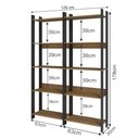 Ver imagem 4 de Kit 2 Estantes para Livros 10 Prateleiras Estilo Industrial Lâmina Mel/preto - Brv Móveis