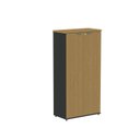 Ver imagem 2 de Armário Alto para Escritório com 2 Portas Pivotantes P25 Preto/Samba