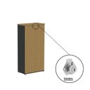 Ver mais imagens de Armário Alto para Escritório com 2 Portas Pivotantes P25 Preto/Samba