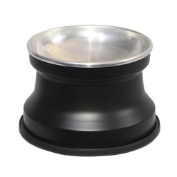 Comedouro Alto Gatos Alumínio Gastrobel - Preto Liso - 1