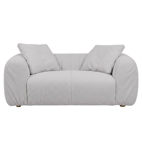 Sofá Living 3 Lugares 180cm Sumiê Bouclé Cinza Claro - Nexta Casa
