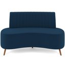 Ver imagem 3 de Sofá Chaise Living 2 Lugares 135cm para Sala Cayman K01 Veludo Azul Marinho - Lyam Decor