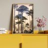 Quadro Decorativo Paisagem Araucaria a Mão com Moldura e Vidro Dourada - 120x80 Cm - 4