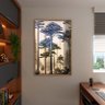 Quadro Decorativo Paisagem Araucaria a Mão com Moldura e Vidro Dourada - 120x80 Cm - 3