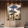 Quadro Decorativo Paisagem Araucaria a Mão com Moldura e Vidro Dourada - 120x80 Cm - 2