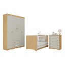 Ver imagem 2 de Quarto de Bebê Completo com Berço Americano 3 em 1 Realeza Multimóveis Mp4587 Madeirado/off White