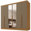 Ver imagem 2 de Guarda-Roupa 100% MDF 6 Portas 3 Gavetas com Espelhos Lisboa Yescasa Bege/Cinamomo/Cappuccino