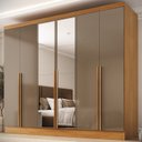 Ver imagem 1 de Guarda-roupa 100% Mdf 6 Portas 3 Gavetas com Espelhos Lisboa Yescasa