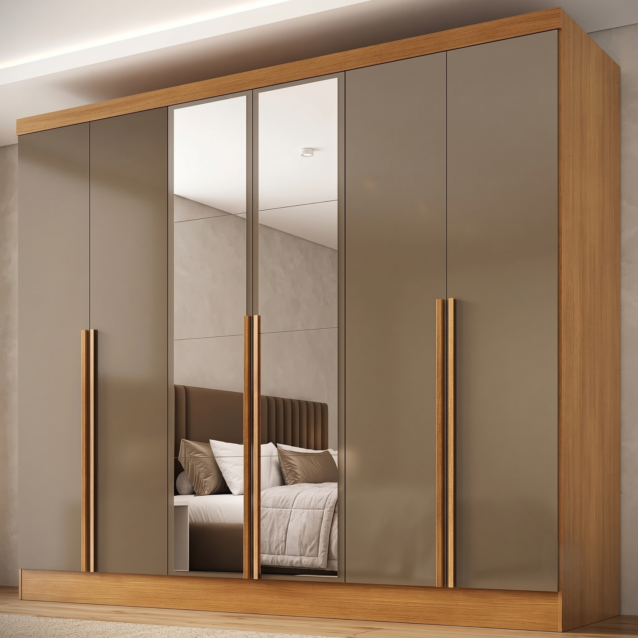 Guarda-Roupa 100% MDF 6 Portas 3 Gavetas com Espelhos Lisboa