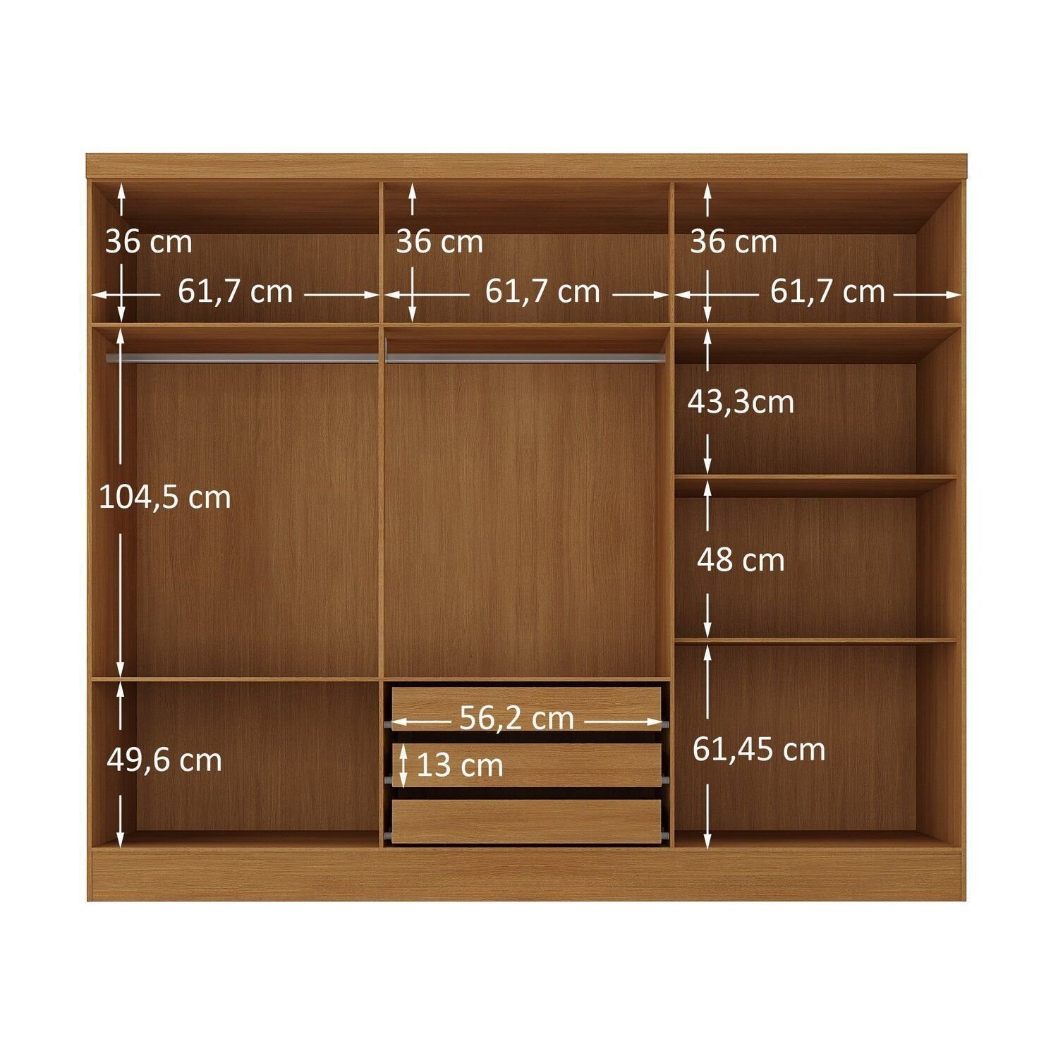 Guarda-Roupa 100% MDF 6 Portas 3 Gavetas com Espelhos Lisboa