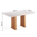 Ver imagem 3 de Mesa Sala de Jantar Tampo com Vidro Mond 1,60m Madeirado/off White Viero