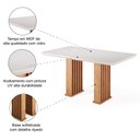 Ver imagem 4 de Mesa Sala de Jantar Tampo com Vidro Mond 1,60m Madeirado/off White Viero