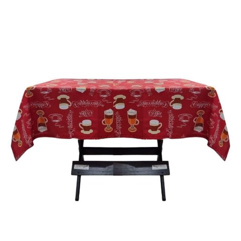 Toalha Mesa Oxford Estampado 1,50x1,50 4 Lugares Coffee