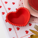 Ver imagem 3 de Conjunto 2 Bowls Coração Beads Vermelho Bon Gourmet Porcelana 19x15x6cm Elegantes para Mesa e Sobrem