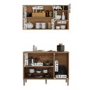 Ver imagem 3 de Conjunto Cozinha Tunísia 120cm 5 Portas com Aéreo e Balcão Canelato/off White