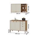 Ver imagem 4 de Conjunto Cozinha Tunísia 120cm 5 Portas com Aéreo e Balcão Canelato/off White