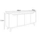 Ver imagem 6 de Buffet Aparador 4 Portas com Pés de Madeira Ravena 180cm Sala de Estar Jantar - Preto / Cedro