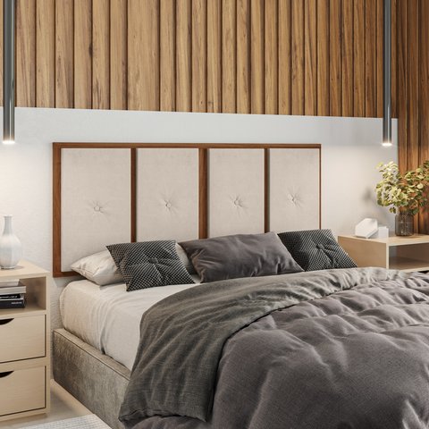Cabeceira Casal Estofada Luxo para Cama Box 140cm
