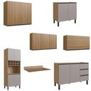 Ver imagem 5 de Cozinha Modulada Completa Araucária Quiditá 7 Peças Marrom Off White