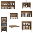 Ver imagem 3 de Cozinha Modulada Completa Araucária Quiditá 7 Peças Marrom Off White