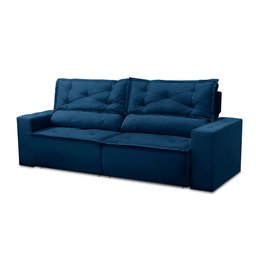Sofá Retrátil e Reclinável 2 lugares com Molas 1,50m Livia Suede Azul Adonai Estofados - 4