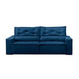 Sofá Retrátil e Reclinável 2 lugares com Molas 1,50m Livia Suede Azul Adonai Estofados - 5