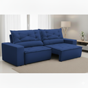 Ver imagem 1 de Sofá Retrátil e Reclinável 2 lugares com Molas 1,50m Livia Suede Azul Adonai Estofados