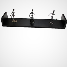 Prateleira U 40 x 15 cm em MDF Preto Eví Decor - 5