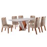 Mesa de Jantar 6 Lugares Doha com Vidro Prêmio/off White/pena Bege - Panorama Móveis - 2