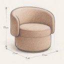 Ver mais imagens de Poltrona Orgânica Bouclé Cinza Escuro para Sala Quarto Recepção Confortável Elegante Divani