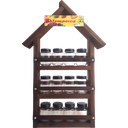 Ver imagem 1 de Porta Tempero Casinha em Madeira com 12 Potes - Tampas Pretas