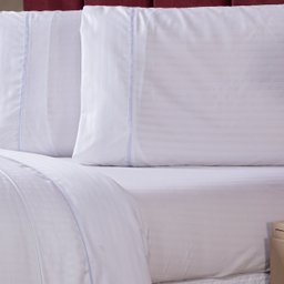 Jogo de Cama Lençol Mônaco Fitado com Fronha Solteiro 03 Peças - Tecido Listrado Percal 300 Fios Ace - 3