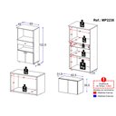 Ver imagem 3 de Kit Armário de Cozinha 2 Portas com Balcão Multiuso Multimóveis Mp2238 Branco