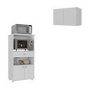 Ver imagem 1 de Kit Armário de Cozinha 2 Portas com Balcão Multiuso Multimóveis Mp2238 Branco
