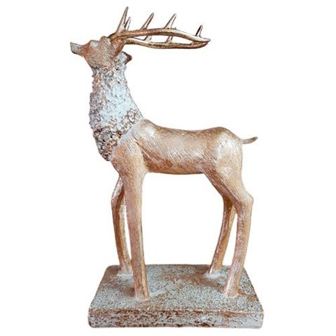 Objeto Decorativo e Escultura Cervo em Porcelana Enfeite P/ Sala Quarto Mesa Rack 30x18x10cm