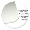 Ver imagem 2 de Mesa Jantar Base X Tampo Retangular Laca com Vidro 100x70cm Branco