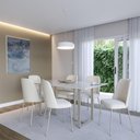 Ver imagem 2 de Mesa de Jantar Retangular com Vidro para 6 Lugares Arcádia 184 Cm - Champanhe C/ Off White Fosco